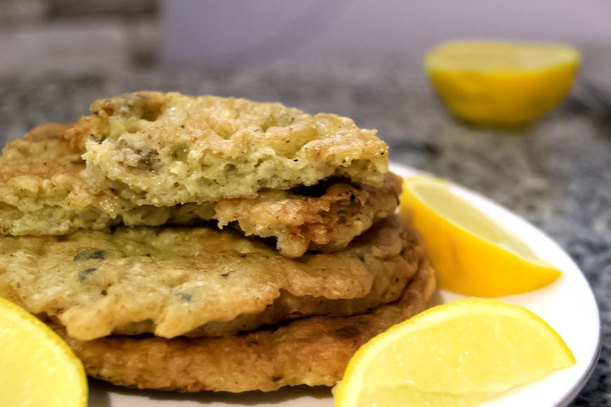 homemade fresh clam fritters