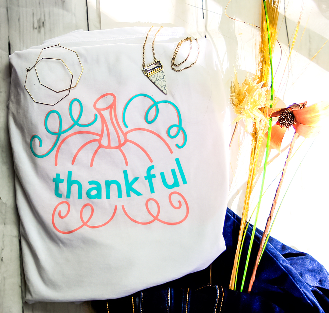 Cricut EasyPress 2 Thankful Shirt project