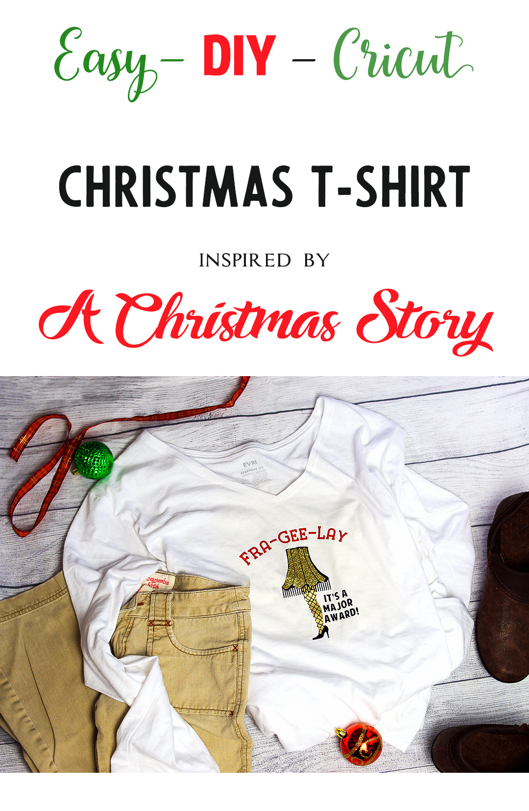 If you love the holidays and the classic movie, A Christmas Story, then you're going to love this easy Christmas shirt I'm sharing today. Be sure to check out the other Cricut DIY Christmas shirt designs too!